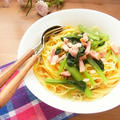 フライパンひとつで簡単♪ 小松菜とベーコンのスープパスタ by 庭乃桃さん