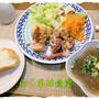 パンを作りすぎましたので、洋食に変更！【厚揚げの豚バラ肉巻きと焼きイカ】定食（無理やり編）