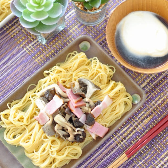 その後の熟年夫婦の話と【豆１００パーセントの細麺ヌードルを使って洋風つけ麺レシピ】と昨日の晩ごはんも麺