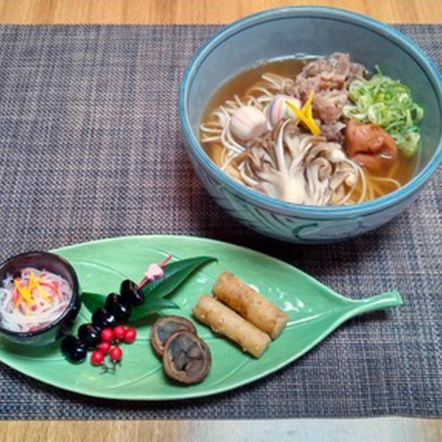 年末の日々ごはん☆肉と舞茸の年越し蕎麦♪☆♪☆♪