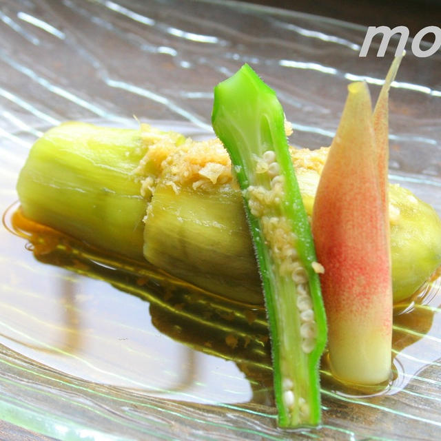 冷やし茄子の生姜醤油