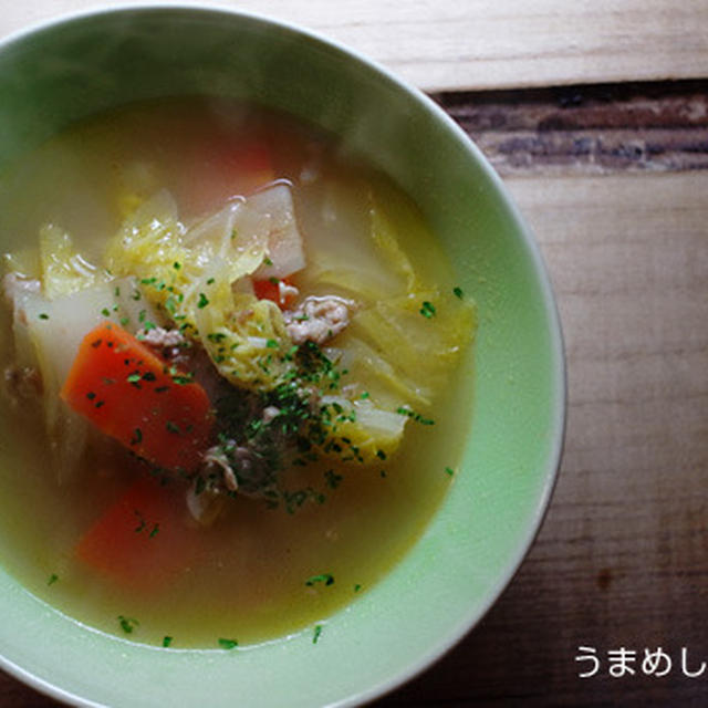 豚肉と白菜の洋風スープ