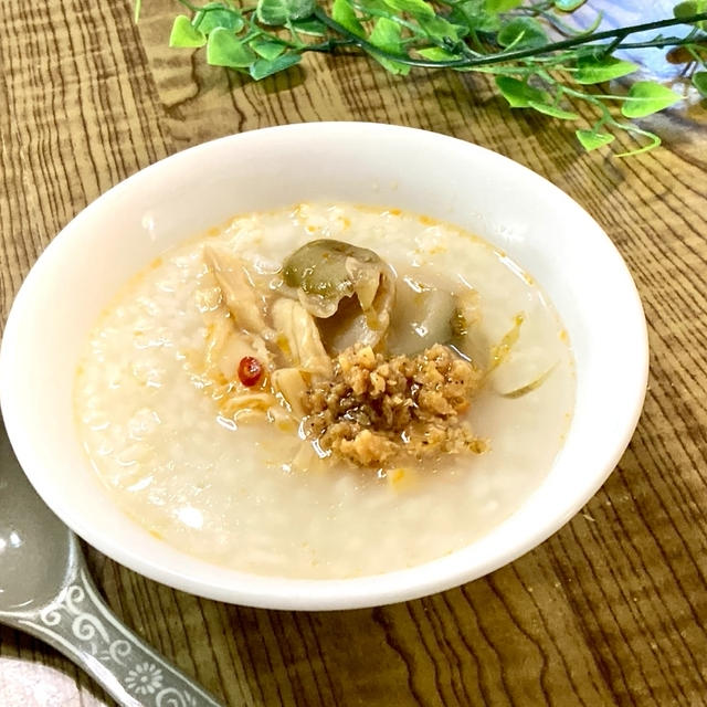 「冷やご飯で作る簡単中華風粥」の作り方