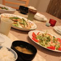 和食ご飯＊めかじきとキャベツのバターしょうゆ・あさりと菜の花のスープ蒸し・豆腐サラダ