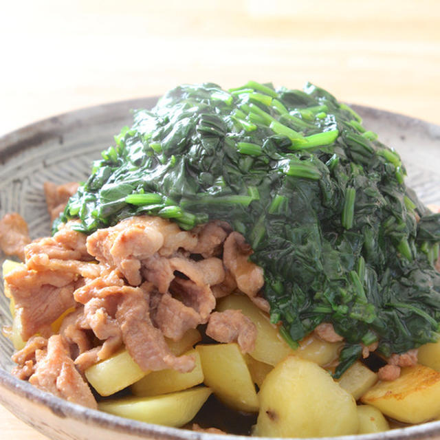 【　簡単おいしい＊じゃがいもと豚肉炒めの和風あんかけ　】