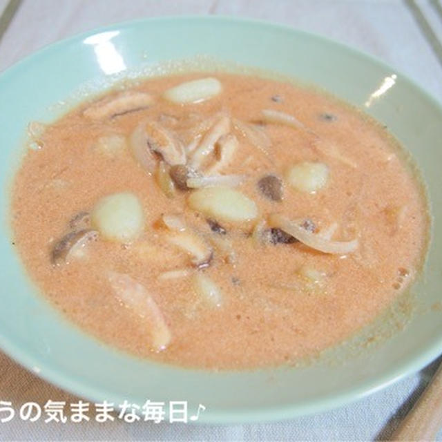 ニョッキの野菜豆乳スープで夜ご飯☆