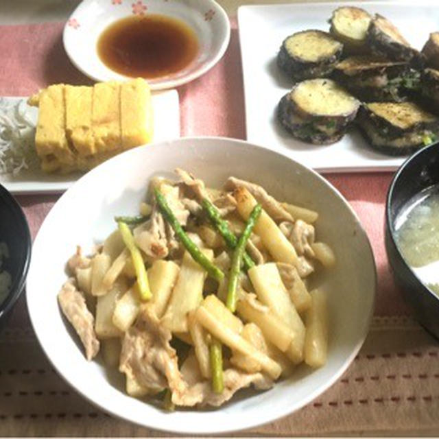 豚肉の長芋のマヨネーズとめんつゆ焼きなど