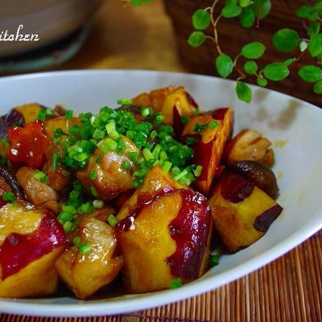 【野菜がおいしい】鶏肉とさつま芋で♪こっくり照り煮