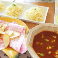 つけスパゲティ☆ピリ辛ミート～ポテトチップ添え～