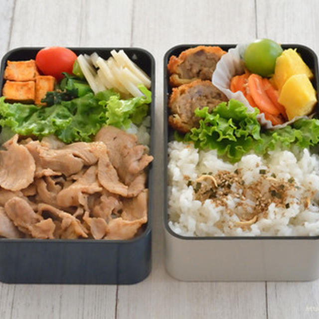 今週のおべんとう。105W①（朝に昼弁・夜弁の２弁当）