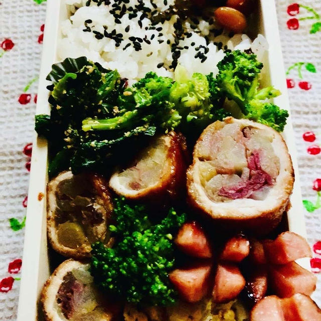 茗荷甘酢漬け肉巻きのお弁当