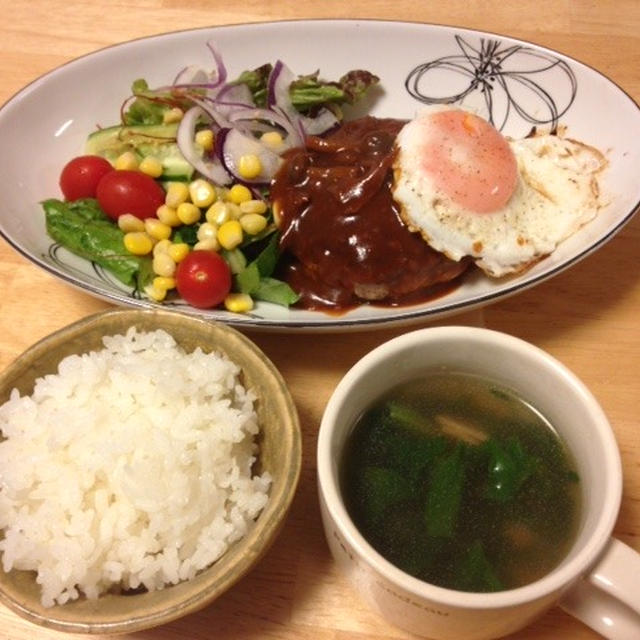 昨夜はハンバーグ～！