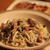 昨日のばんごはん【きのことベーコンの豆乳ジェノベーゼパスタ】