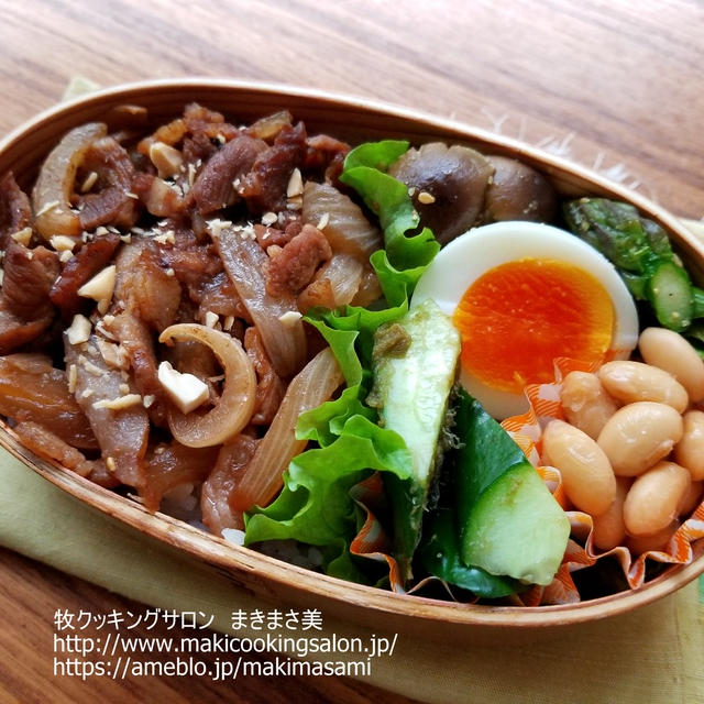 ≪豚肉のバルサミコ丼ときゅうりのとろろ昆布和え弁当≫と前向き発言