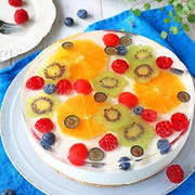 七夕や夏にピッタリ♪キラキラフルーツレアチーズケーキ