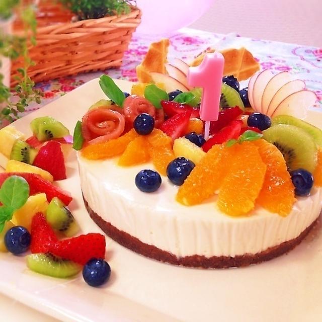 ミキサー任せ!簡単♡キラキラ濃厚♪豆腐レアチーズケーキ!
