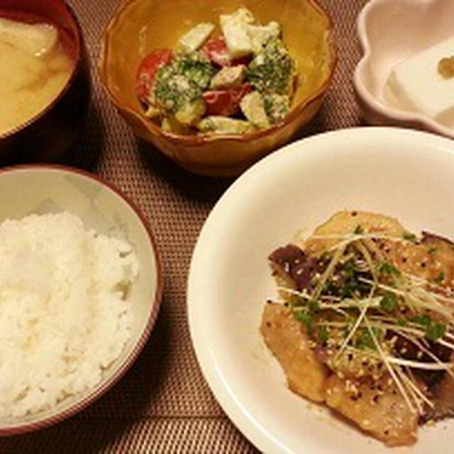 茄子と鶏肉のポン酢炒め