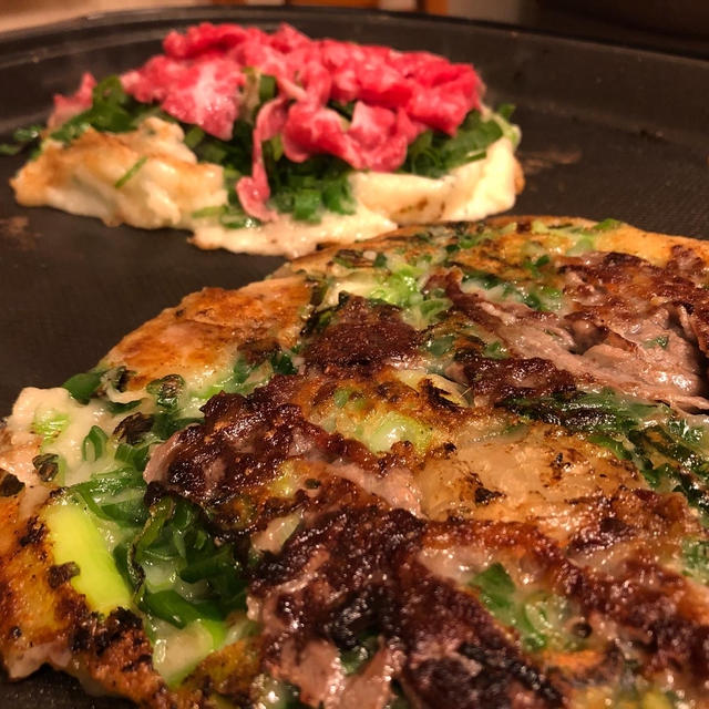 粉もんの夜の幸せ♪ねぎ焼き