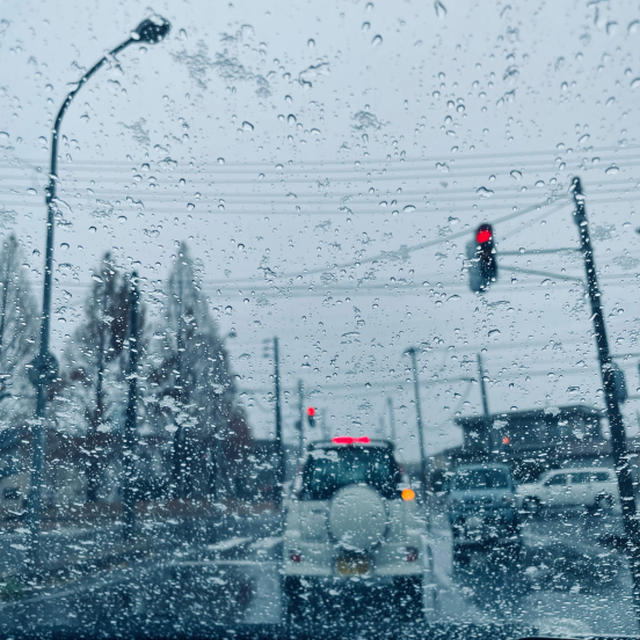 雪の弘前で運転