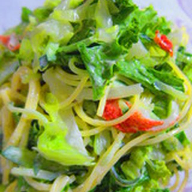 「かにかまぼこと野菜のスパゲティサラダ」
