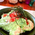 アボカドお好み焼き ～海老にトマトのトッピング♪ 濃厚フレッシュなソースで by mayumiたんさん