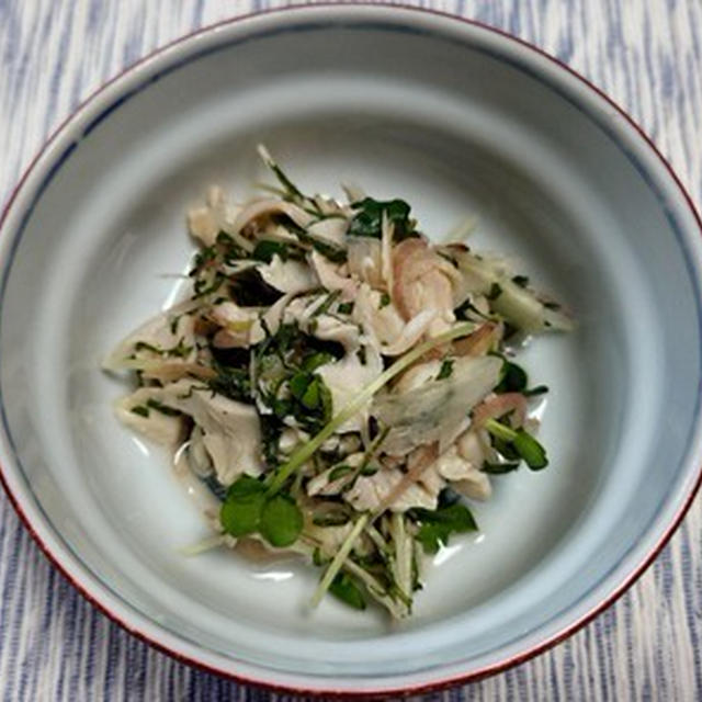 鶏肉と香味野菜の梅酢和え