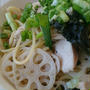 鶏とれんこんのゆず胡椒ソースパスタ
