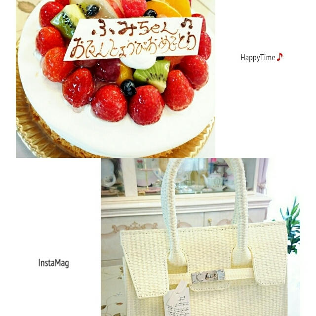朝からお誕生日ケーキの配達が❤