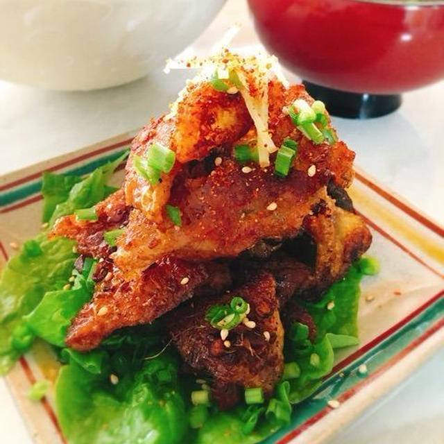 鶏皮の生姜焼きと茹で汁でチキンスープ