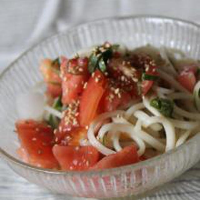 またまたそうめんレシピ☆トマトしそ素麺