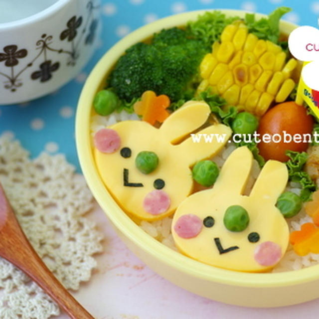 双子のウサちゃん弁当
