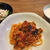 ベーコンとナスのパスタと外フグ
