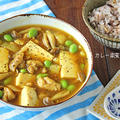 めんつゆで簡単！とろとろ豆腐と鶏肉のカレー南蛮風