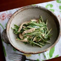 茹で鶏と水菜のゴママヨ和え
