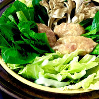 鶏ボール鍋～ハンブレ使って手作り肉ボール