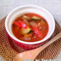 ☆野菜スープのススメ☆具だくさんトマトスープ☆アボカドとセロリのノンオイルサラダ☆