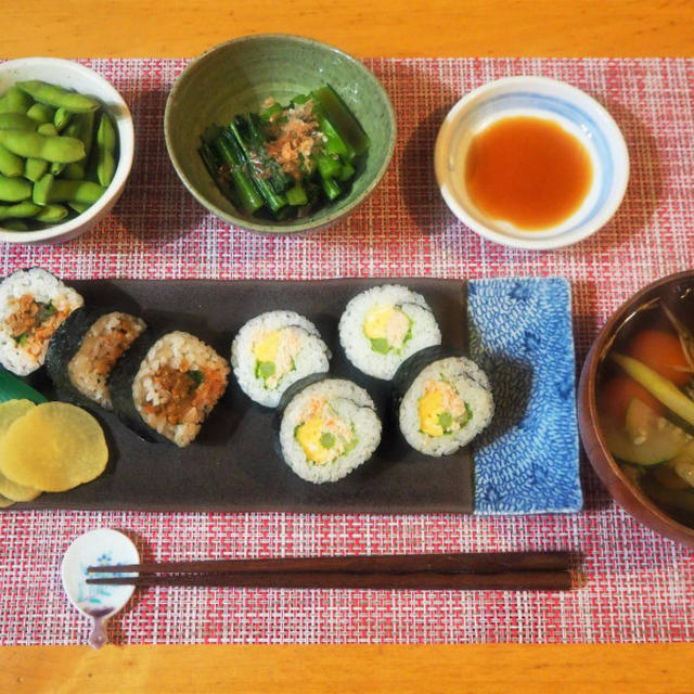 太巻き・夏野菜のお吸い物