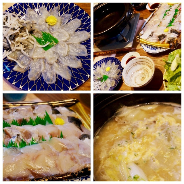 １月の鍋「河豚鍋・ミックスしゃぶ・うどんすき」♪ Fugu hot pot