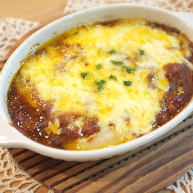 簡単！焼き餅カレーグラタン♪