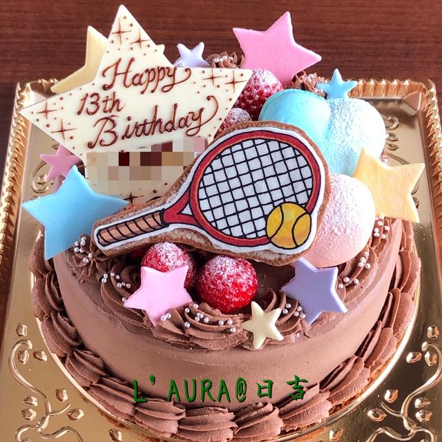 たまご抜きで！テニスがモチーフのお誕生日ケーキ☆