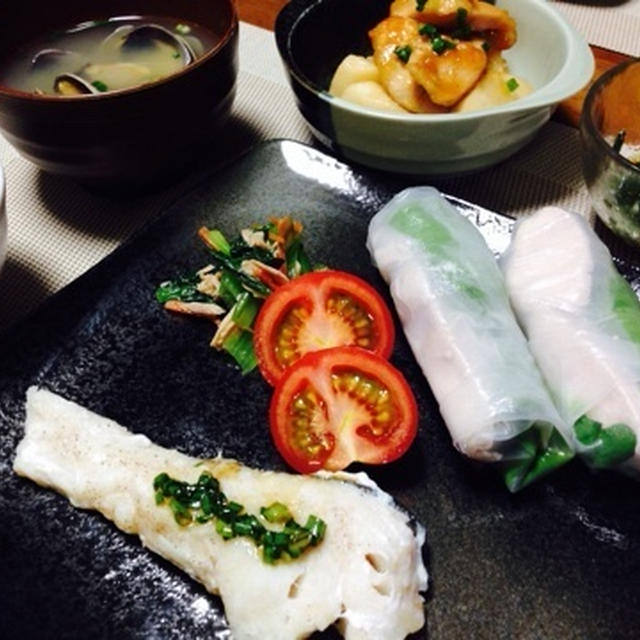 蒸し鶏と野菜の副菜でヘルシーな晩ごはん