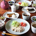 ゆで鶏と塩さばの和食ごはん。