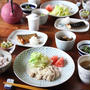 ゆで鶏と塩さばの和食ごはん。