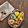 【男子高校生弁当］彩りおむすび＃曲げわっぱ 〜 りんごって甘いの巻〜