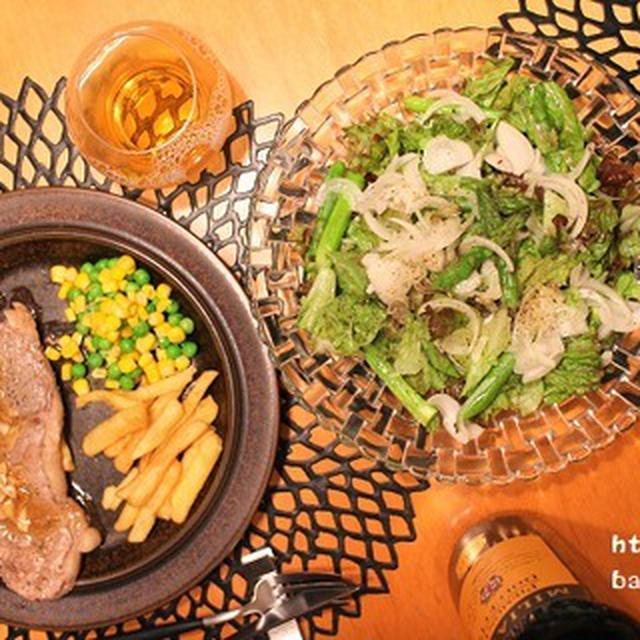 ストウブで『ステーキ』の夜ごはん。