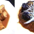 高野豆腐の豚肉巻き、麻婆味ナス味噌炒め
