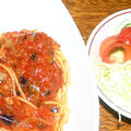 なすとトマトのスパゲティ