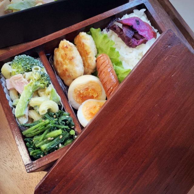 【鶏むね肉とチーズの丸め焼き弁当】ヴィンテージ弁当箱