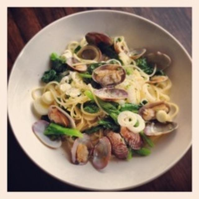 【おうちごはん】菜の花とあさりのパスタ＊（ざっくりレシピ）