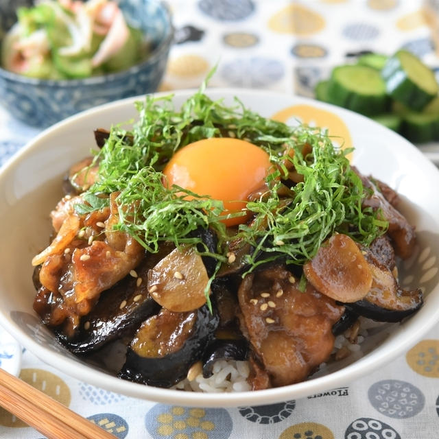 台湾風とろ茄子豚バラ丼のレシピ